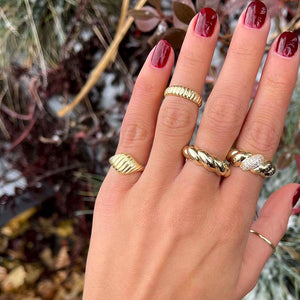  Chunky Ribbed Pinky Ring - Adina Eden's Jewels