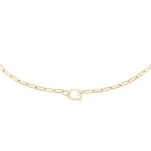 14K Gold Diamond Toggle Link Necklace 14K - Adina Eden's Jewels