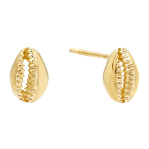 Gold Shell Stud Earring - Adina Eden's Jewels
