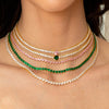  Gemstone Heart Tennis Necklace - Adina Eden's Jewels