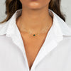  Colored Dangling Teardrop X Solitaire Bezel Necklace - Adina Eden's Jewels