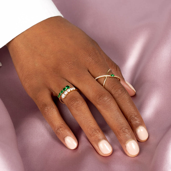  Colored Graduated CZ Wrap Ring - Adina Eden's Jewels