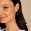  Double Heart x Tennis Chain Stud Earring - Adina Eden's Jewels