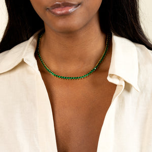  Gemstone Heart Tennis Necklace - Adina Eden's Jewels