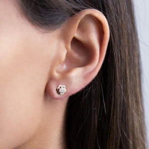  CZ Flower Stud Earring 14K - Adina Eden's Jewels