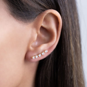  Tennis Stone Ear Climber 14K - Adina Eden's Jewels