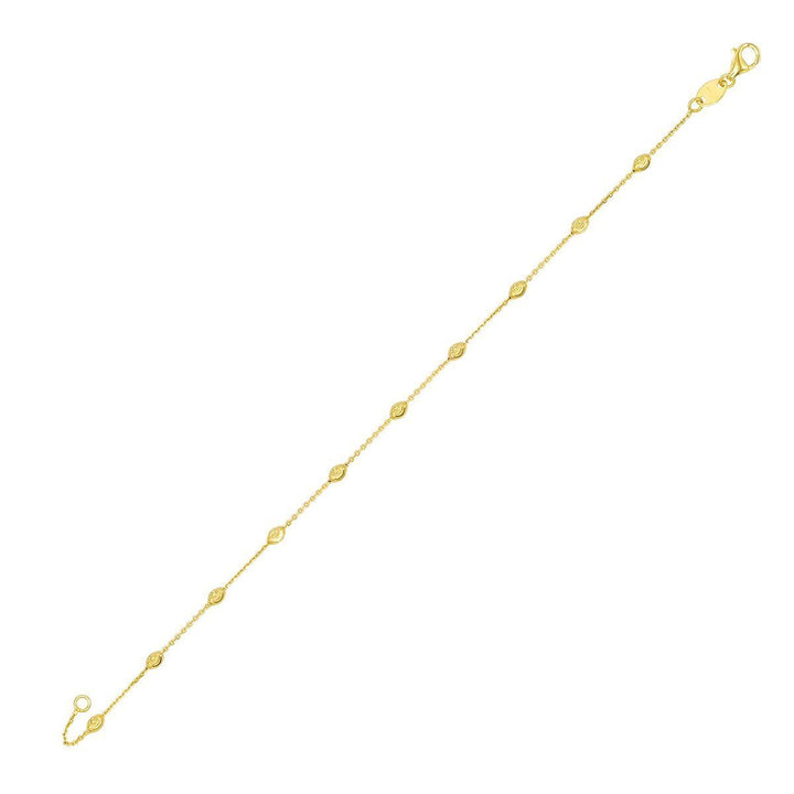 14K Gold Moon Cut Chain Bracelet 14K - Adina Eden's Jewels