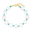 Pearl White Pearl Disc Bracelet - Adina Eden's Jewels