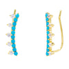 Turquoise Colored Spiked Ear Climber - Adina Eden's Jewels