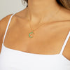  Colored Half Circle 3 Prong CZ Necklace - Adina Eden's Jewels