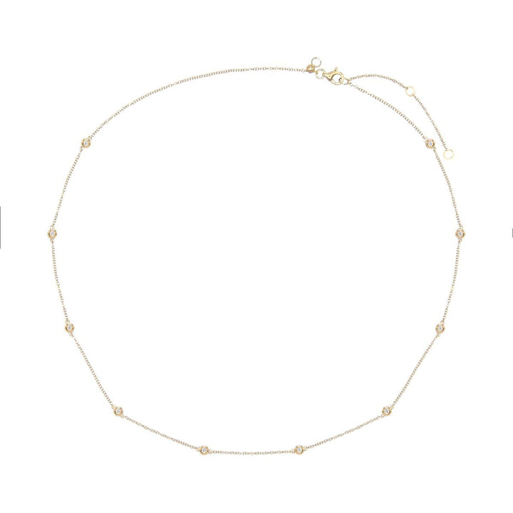  Diamond Bezel Chain Necklace 14K - Adina Eden's Jewels