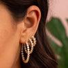  Pink Multi CZ Heart Hoop Earring - Adina Eden's Jewels