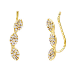 Gold Leaf Ear Climber - Adina Eden's Jewels