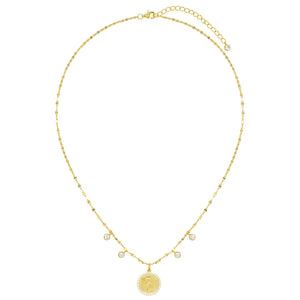  CZ Coin Necklace - Adina Eden's Jewels