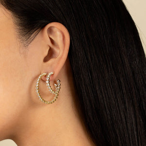  Tennis Heart Hoop Earring - Adina Eden's Jewels