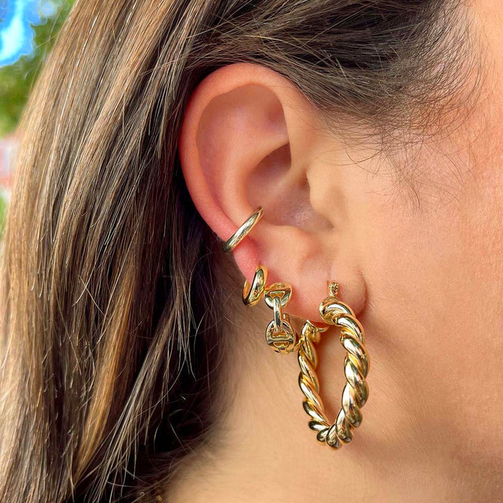  Mariner Link Hoop Earring - Adina Eden's Jewels