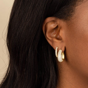  Jumbo Pavé Oval Hoop Earring - Adina Eden's Jewels