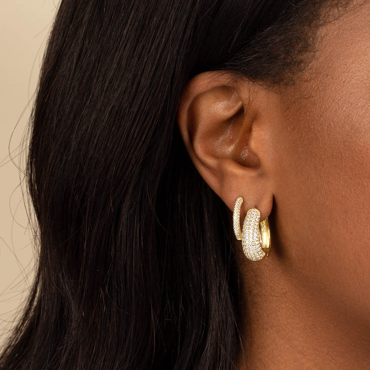  Slim Pavé Huggie Earring - Adina Eden's Jewels