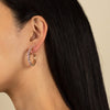  Colored Round Stone Hoop Earring - Adina Eden's Jewels