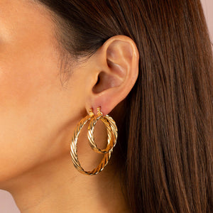  Ridged Hoop Earring - Adina Eden's Jewels