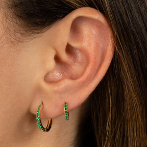  Pavé Colored Mini Huggie Earring - Adina Eden's Jewels