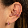  Colored Mini Scattered Baguette Huggie Earring - Adina Eden's Jewels