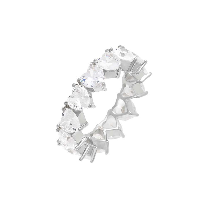 Silver / 5 Heart Eternity Band - Adina Eden's Jewels