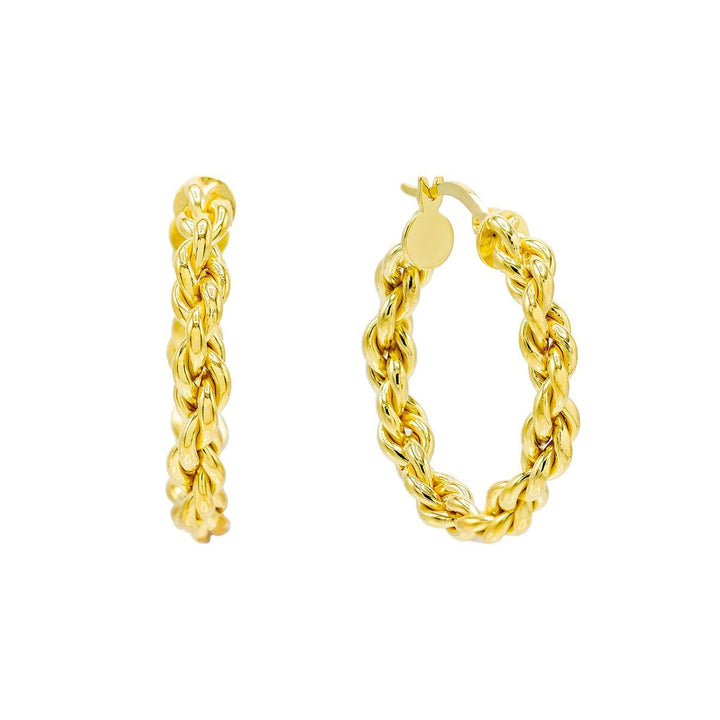 Gold Knotted Chain Hoop Earring - Adina Eden's Jewels