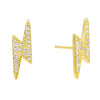 Gold Large Lightning Stud Earring - Adina Eden's Jewels