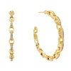 Gold CZ Chain Hoop Earring - Adina Eden's Jewels