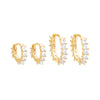 Gold CZ Princess Cut Huggie Earring Combo Set - Adina Eden's Jewels