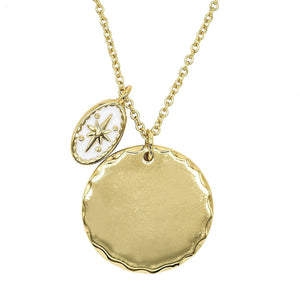 Gold Double Disc Necklace - Adina Eden's Jewels