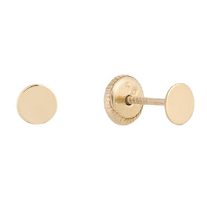 14K Gold Disc Stud Earring 14K - Adina Eden's Jewels