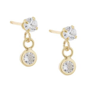 14K Gold Solitaire Studs 14K - Adina Eden's Jewels