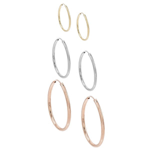 Combo Trio Solid Hoops Set - Adina Eden's Jewels
