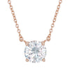 Rose Gold Solitaire Necklace - Adina Eden's Jewels