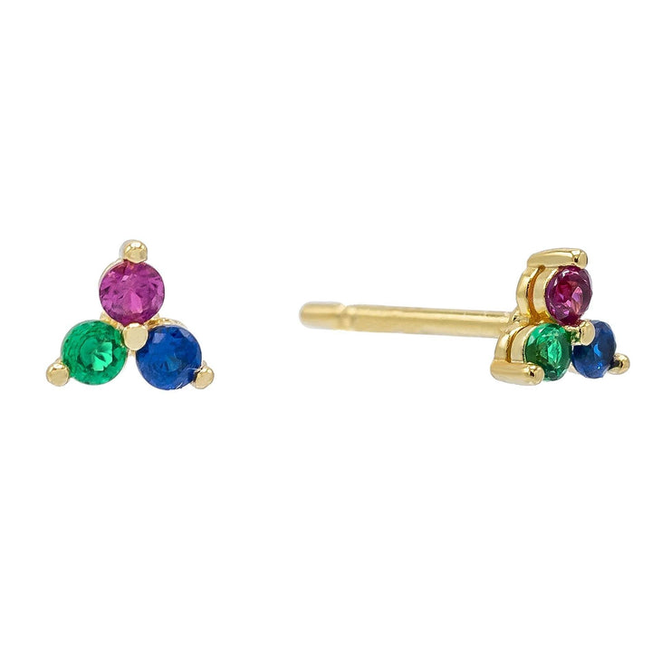 Multi-Color Colorful Cluster Stud Earring - Adina Eden's Jewels