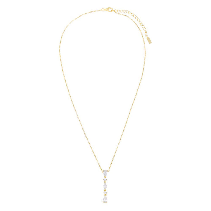  Multi Shape CZ Drop Necklace - Adina Eden's Jewels