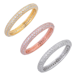 Multi-Color / 8 Trio Pave Rings - Adina Eden's Jewels