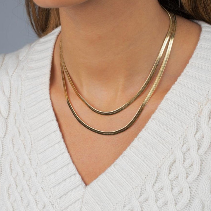  Herringbone Chain Necklace - Adina Eden's Jewels