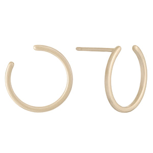 Gold Round Stud Earring - Adina Eden's Jewels