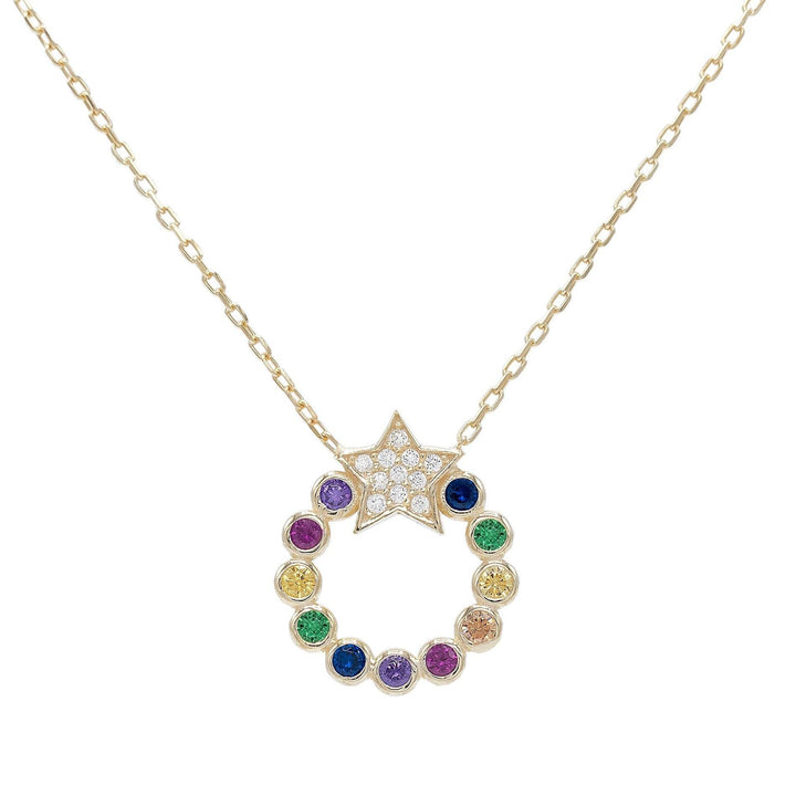 Multi-Color Star Bezel Necklace - Adina Eden's Jewels