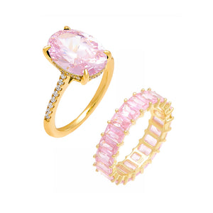 Sapphire Pink / 6 The Pink Lover Ring Combo Set - Adina Eden's Jewels