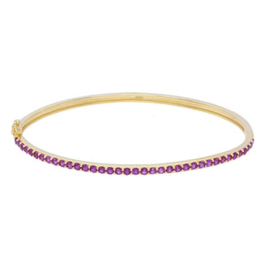 Magenta Pavé Thin Bangle - Adina Eden's Jewels
