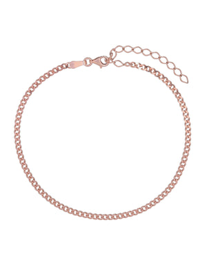 Rose Gold Baby Cuban Anklet - Adina Eden's Jewels