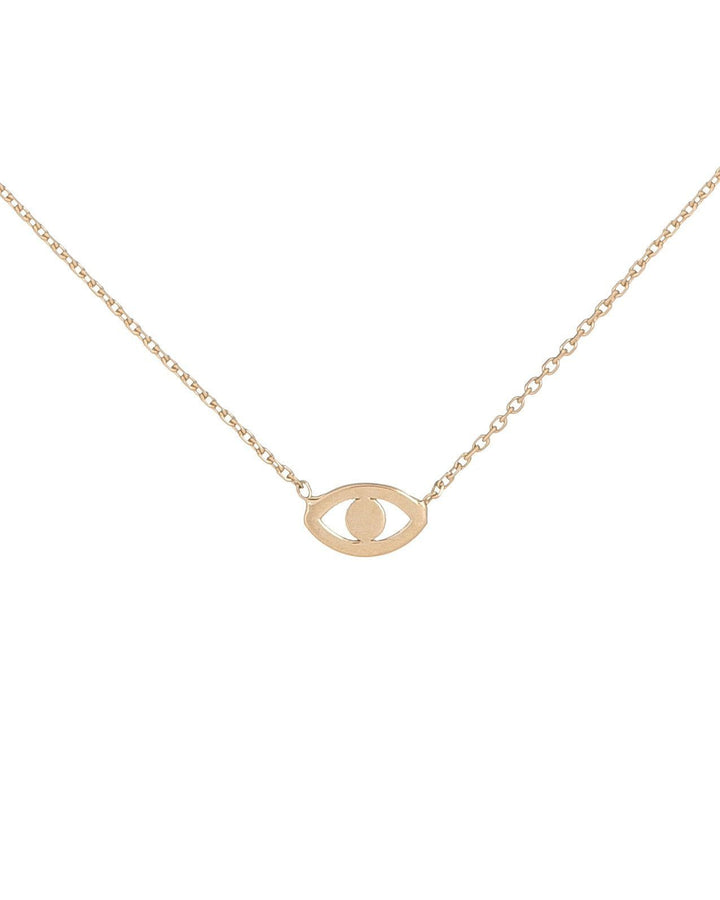 14K Gold Mini Open Evil Eye Necklace 14K - Adina Eden's Jewels