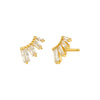 Gold Baguette Wing Stud Earring - Adina Eden's Jewels