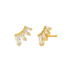 Gold Baguette Wing Stud Earring - Adina Eden's Jewels