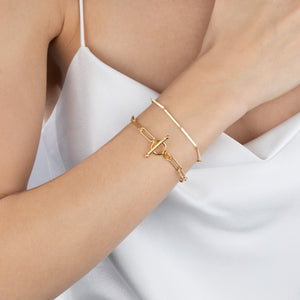  Solid Bar Link Bracelet - Adina Eden's Jewels
