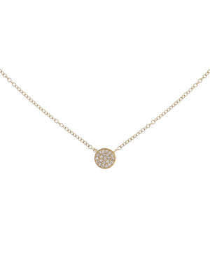 14K Gold Diamond Disc Necklace 14K - Adina Eden's Jewels